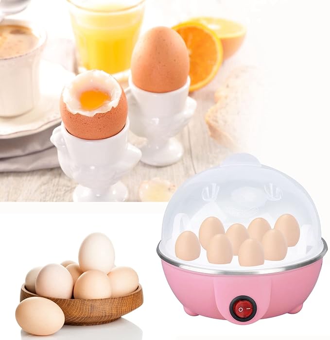 Rapid Egg Cooker, Electric Egg Cooker with Auto Shut Off, Soft Boiled Eggs, Poacher, Omelet Maker, Anti Dry Burning Egg Poacher with Heating Plate for Hard Boiled Eggs ()