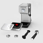 CHULUX Slim Espresso Machine with Milk Frother Steam Wand, 20 Bar Professional Italian Pump Espresso Coffee Machine for Home Cappuccino & Latte Maker, Silver