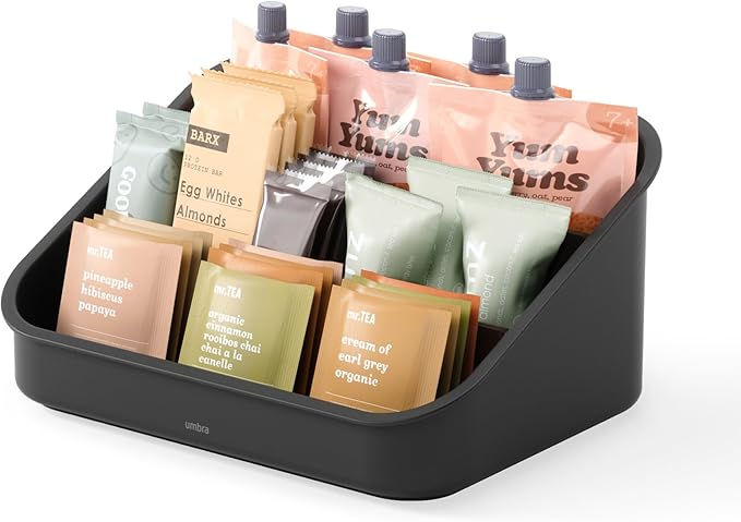 Umbra Bellwood Countertop Organizer, Black/Walnut