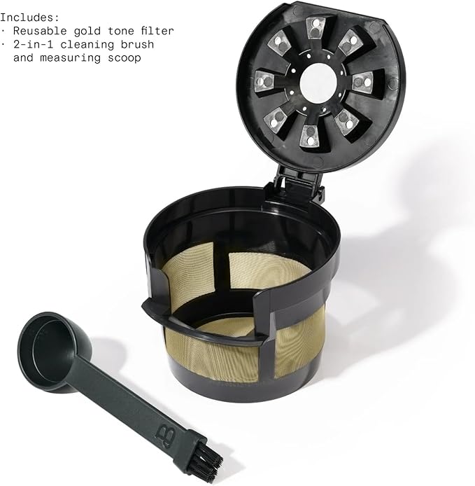 Beautiful Perfect Grind Programmable Single Serve Coffee Maker with Touch-activated Display, Programmable and Integrated Burr Grinder, 64oz Water Reservoir (Sage Green)