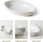 Casserole Dishes for Oven, 12 Oz Ceramic Baking Dish, 9 x 8 inch Oval Deep Lasagna Pan, Porcelain Baking Pan with Handles, White Bakeware Au Gratin Pans, Housewarming Gift, Dishwasher Safe