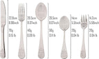 JASHII 20-piece Silverware Flatware Set Vintage Carved Floral Pattern Eating Utensils Stainless Steel Knife Fork Spoon Set Mirror Polished Dishwasher Safe - Silver