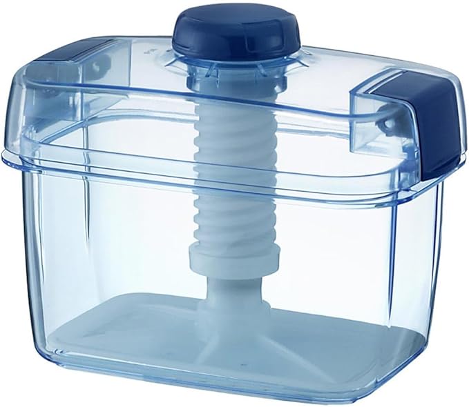 Instant Pickle Maker Vegetable Press Tsukemono Container Rectangle Made in Japan BPA Free (Blue 1.6L)