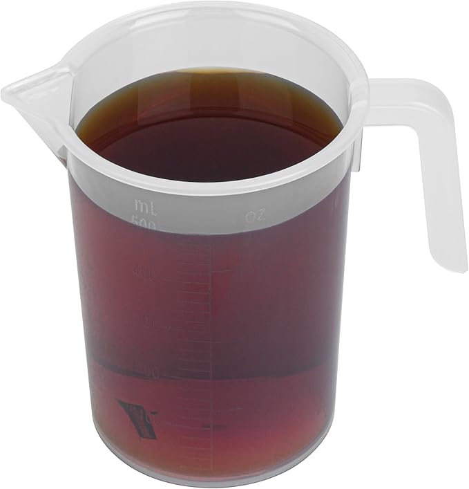 Restaurantware Measuring Cup, 16 Ounce Pack of 1 Conical Spout Liquid Scaling Vessel Embossed Ml and Oz Graduations, Clear Plastic Measuring Cup with Handle, For Cooking Baking For Oil Flour