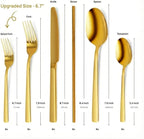 Home Haven Luxury Gold Silverware Set for 8, Heavy Duty Gold Flatware Set for 8, 18/10 Stainless Steel Cutlery Dishwasher Safe, Flatware for Special Occasions, Home & Restaurant Use (48 Pieces for 8)