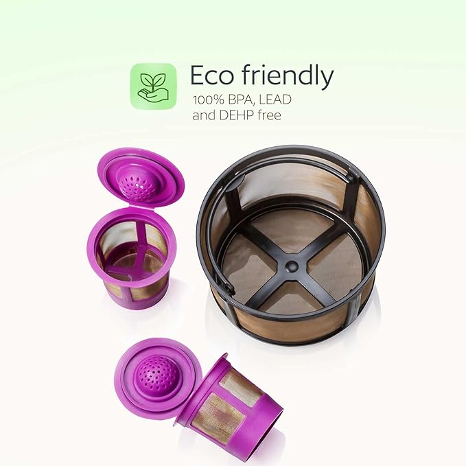 GoodCups Keurig K-Duo Coffee Filter and 2 Reusable K-Cups for K-Duo Essentials - Carafe Basket Coffee Filters and 2 Refillable K-Cups