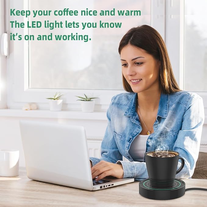 Coffee Mug Warmer with Automatic Gravity Switch,Electric Beverage Warmers for Office Home Desk Use, Smart Cup Warmer Thermostat Coaster Apply to Hot Coffee,Tea Espresso Milk Candle Wax On/Off