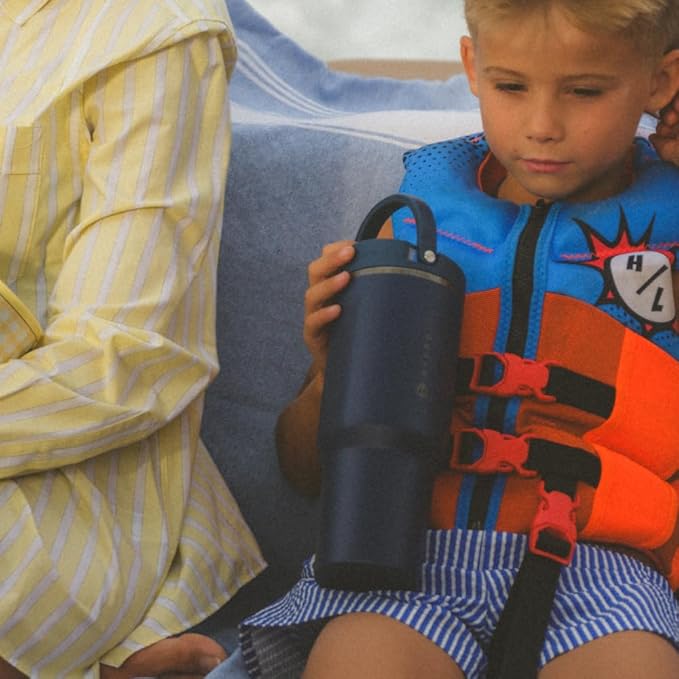 HydroJug Sport - Stainless Steel Tumbler with Straw, Vacuum Insulated, 40oz Leakproof Water Bottle, Ergonomic Design, Reusable, Dishwasher Safe, Rubber Base, Durable for Gym or Outdoors, Midnight