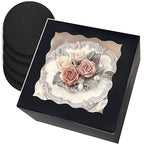 qiqee 8x8x5 Cake Box, 18 Sets Black Cake Box with Window ＆ 18 Sets 8" Black Cake Round Boards, 8inch Cake Containers