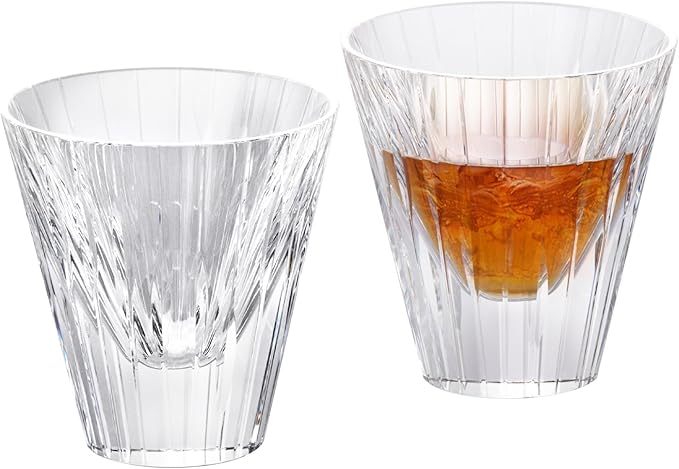 KAMMAK Whiskey Glasses Set of 2, 5.07 oz (150 ml) Hand Blown Crystal Tumbler with Delicate Rim, Lead-Free Thick Base & Seamless Design for Neat Scotch, Bourbon, and Craft Cocktails
