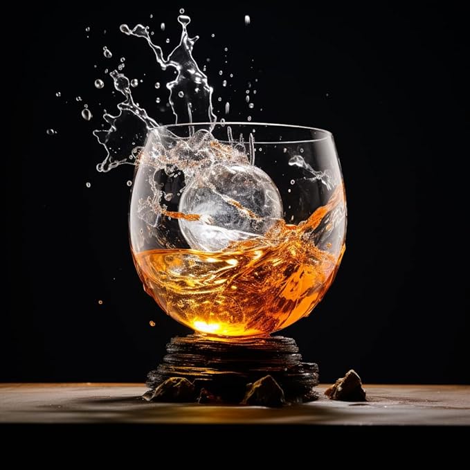 OLD BARREL Whiskey Glasses Set of 8 (4 Glasses with 4 Ice Ball Molds) 10oz Old Fashioned Crystal Glasses Gift Box – Bourbon, Scotch, Cocktail Rocks Glas – Gifts for Men, Dad, Birthday, Christmas Gift