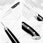 7” Santoku Knife – Razor Sharp German Steel DIN1.4116 – Japanese-Style Vegetable Knife for Chopping, Slicing & Mincing – Full Tang & Ergonomic Handle – Chefs kitchen Knife – Gift Box – Velina series