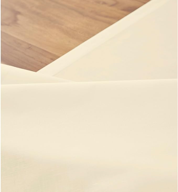 Solino Home Ivory Table Runner 72 Inches Long - Dru Cotton Linen Dining Table Runner 14 x 72 Inch for Summer, Fall, Autumn - Handcrafted and Machine Washable