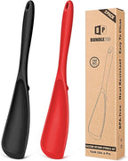 Pack of 2 Cooking Spoons for Non Stick Cookware, Multifunction Spatula Spoon BPA-Free, One-Piece Design, Suitable for Scooping, Scraping, Serving and Mixing(BLACK-RED)