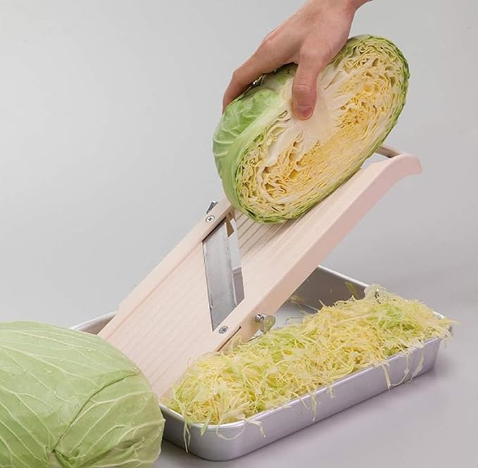 Professional Mandoline Slicer for Kitchen, Wide Vegetable Cutter with 4 Stainless Steel Blades