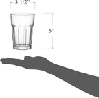 Red Co. Set of 6 Clear Glass 14 Fl Oz Drinking Highball Tumblers for Water, Juice, Beer, Cocktails