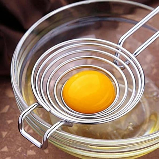 Stainless Steel Egg Yolk Separator Tool - Professional-Grade Egg White Divider with Ergonomic Handle for Baking and Cooking