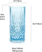 BELLAFORTE Shatterproof Tritan Tall Tumbler, Set of 4, 18oz - Myrtle Beach Glasses Drinking - Unbreakable Plastic Drinking Glasses for Gifting, Parties - BPA Free - Dishwasher Safe - Assorted