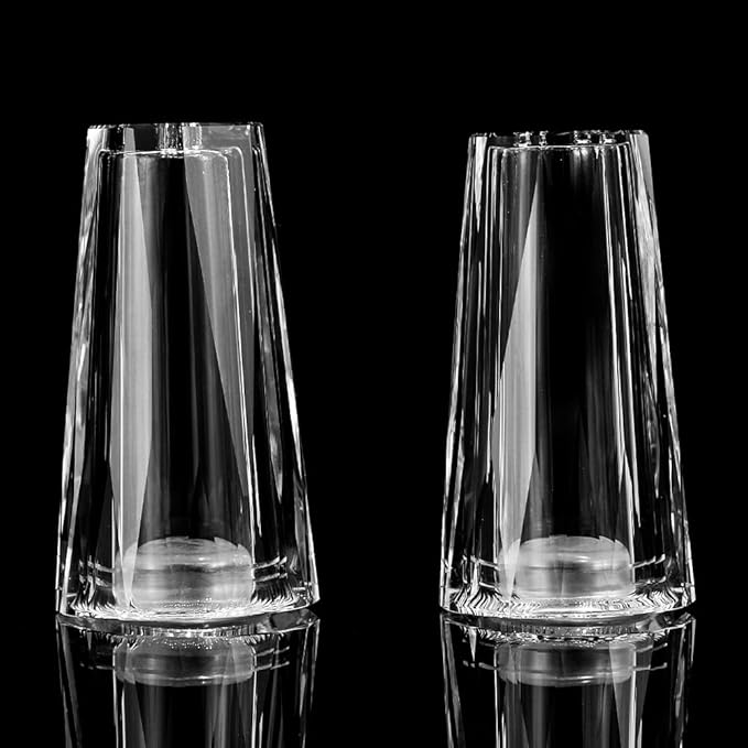 Salt and Pepper Shaker Set Spice Dispenser Refillable Design Cut Crystal Seasoning Shaker Kitchen Decor for Cooking Table,RV,Dinner Party,Camping BBQ (T-03)