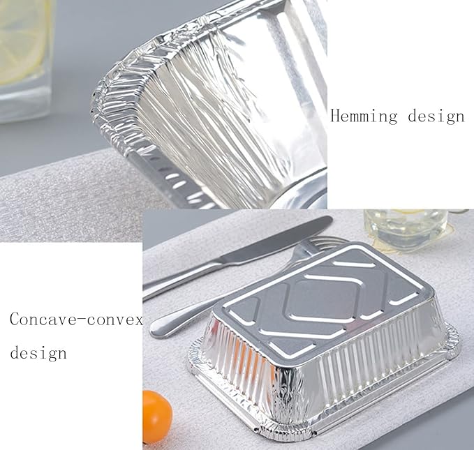 Aluminum Trays with Lids 9x9 for Serving Food Turkey Catering Disposable Aluminum Foil Pans for Baking Cakes, Bread, Meatloaf, Lasagna, 30 Pack Sliver 9x9x2