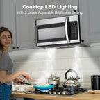 30" Over the Range Microwave Oven, ThermoMate 1.9 Cu. Ft. Capacity Microwave Over the Stove with One Touch, 1000 Cooking Watts, 400 CFM, 11 Power Levels, Sensor Cooking, LED Lighting, Stainless Steel