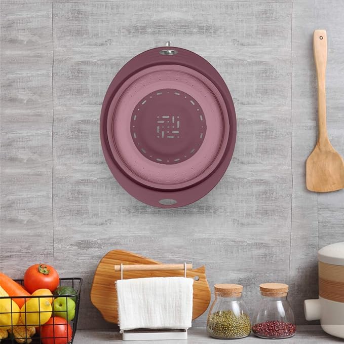 QiMH Collapsible Colander and Strainer, 5 Quart(1.25 gal) BPA Free & Dishwasher-safe Silicone Foldable Strainer, Heavey Duty Kitchen Drainer Basket for Pasta, Veggies and Fruits