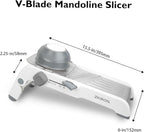 Adjustable Mandoline Slicer - Ultra-Sharp Stainless Steel Blades, Safe Hand Guard, Adjustable Thickness for Fast & Precise Slicing of Vegetables, Fruits & More (Gray)