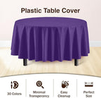 Party Solids 12-Pack Premium Plastic 84-Inch Round Tablecloth - Purple