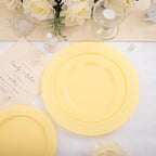 FLOWERCAT 60PCS Yellow Plates - Heavy Duty Yellow Plastic Plates Disposable 10.25inch & 7.5inch for Easter Party/Wedding/Spring - Serve for 30 guests