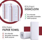 Dish Towels Set (Value Pack of 30) Size 15x25 Inch, 100% Cotton Soft & Absorbent Linen Kitchen Towels, Tea Towels, Reusable Cleaning Cloths for Household Cleaning (Red)