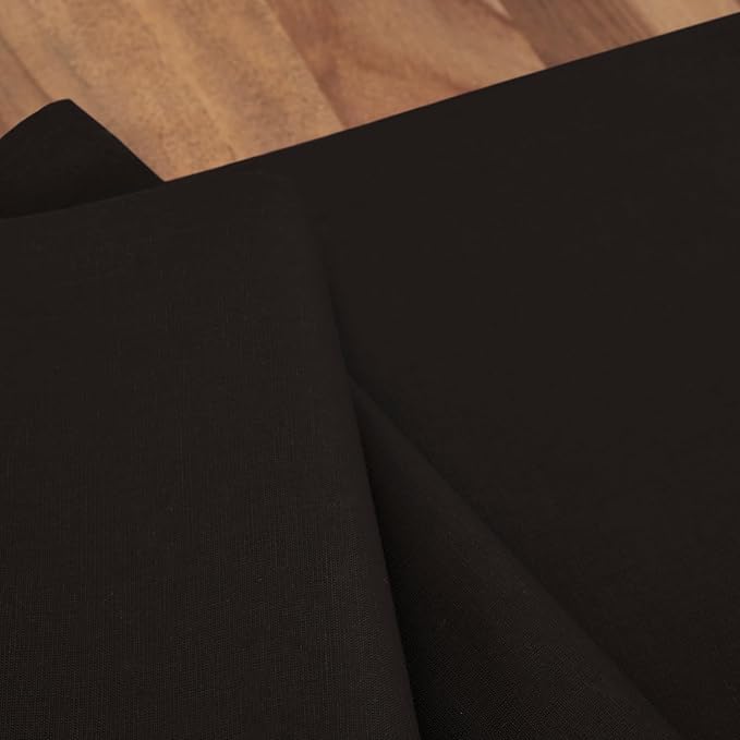 Solino Home Black Table Runner 108 Inches Long - Dru Cotton Linen 14 x 108 Inch Table Runner for Dining, Summer, Fall, Autumn, Halloween - Handcrafted and Machine Washable