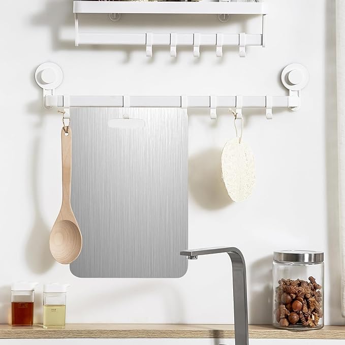 Titanium Cutting Board, 2025 Upgrade 100% Pure Titanium Cutting Boards for Kitchen, 1 Pack Double Sided Medical-grade Titanium Cutting Mat are Used for Meat, Fruits and Vegetables (15.35 * 11.02in)