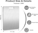 Titanium Cutting Board, 2025 Upgrade 100% Pure Titanium Cutting Boards for Kitchen, 1 Pack Double Sided Medical-grade Titanium Cutting Mat are Used for Meat, Fruits and Vegetables (15.35 * 11.02in)