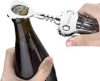 Beneno Wine Opener with Stainless Steel Wine Foil Cutter - Bottle Top Seal Cutter, Zinc Alloy Premium Wing Corkscrew with Multifunctional Bottles Opener, Upgrade