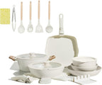 23PCS Ceramic Pots and Pans Set,Nonstick, Removable Handle Pots and Pans Set, Stackable Pan Set, Ceramic Nonstick Pan Non Stick for Easy Cooking
