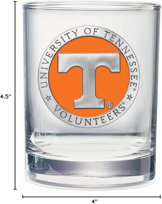 Heritage Pewter Tennessee Double Old Fashion | Double Rocks Glass 14 OZ for Liquor | Expertly Crafted Pewter Glass