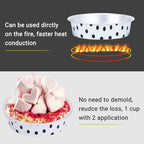 Beasea Mini Tart Pans with Lids 20 Pack, 4” 8oz Disposable Aluminum Baking Foil Tins Round Small White Black Dot Container for Individual Cupcake Dessert Muffin Ramekin Cheesecake Quiche Oven Dishes