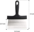 Grill Scraper 2 Pack Stainless Steel Griddle Scraper with 5" Plastic Handle Versatile Food Scraper Tool for Flat Top Teppanyaki BBQ Blackstone Griddle Accessories…