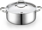 Cooks Standard Multi-Ply Clad Stainless Steel Stock Pot, 7-Quart Pasta Cooking Canning Dutch Oven Pot with Lid, Deep Stockpot Induction Cookware