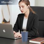 210 Pack 16 oz Disposable Paper Cups, Hot/Cold Beverage Paper Drinking Cups, Navy Floral Paper Coffee Cups 16 oz for Home-use, Office, Restaurant and Events