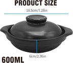 Ceramic Cooking Pot Clay Pots for Cooking with Lid Heat-resistant 20 oz Kitchen Clay Cooking Pot Cookware Casserole for Cooking Meat Soup Rice