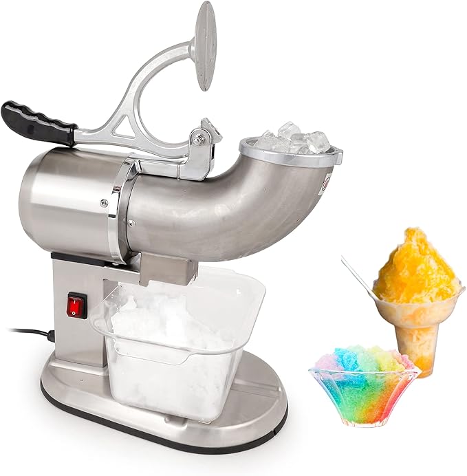 Tartle Kitchen - Stainless Steel Dual Blade Ice Shaver Snow Cone Maker Machine - Summer Parties & Refreshing Treats - Durable Easy to Use & Clean - Ideal for Catering, Restaurant & Commercial Kitchens