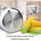 Duxtop Whole-Clad Tri-Ply Stainless Steel Saucepan with Lid, 3 Quart, Kitchen Induction Cookware