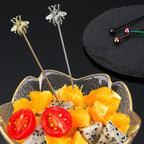 8 PCS bees cocktail Reusable picks，Stainless Steel Cocktail Picks for Appetizers Olives Brandied Cherries Skewers