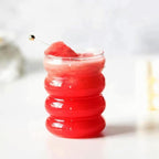 4 Pcs Drinking Glasses with Bamboo Lids and Glass Straw 14oz Glassware Set,Cocktail Glasses,Iced Coffee Glasses,Beer Glasses,Ideal for Water,Soda,Tea,Gift - with Cleaning Brushe