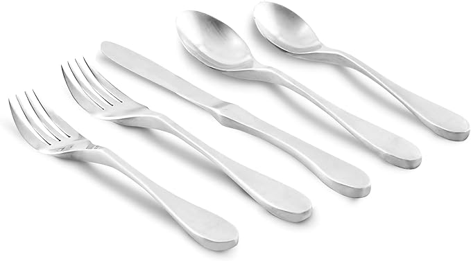 Knork Matte 20-Piece Flatware Set, Silver
