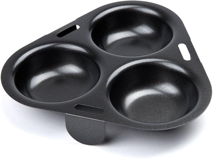 Fox Run 3-Egg Poacher Insert, Carbon Steel, Non-Stick,Black