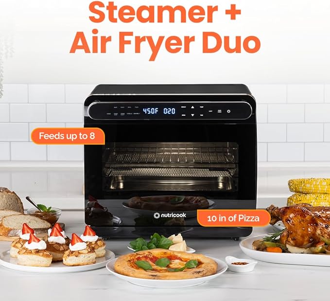Steami 24L Steam Air Fryer Oven – 11-in-1 Convection Countertop Multi-Cooker with Real Steam Tech, Air Fry, Bake, Roast, Dehydrate, Sterilize, Stainless Steel Interior – 1600W