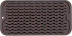 Silicone Dish Drying Mat for Multiple Usage,Easy clean,Eco-friendly,Heat-resistant Silicone Mat for Kitchen Counter or Sink,Refrigerator or Drawer Liner Coffee S 12 inches x 6 inches