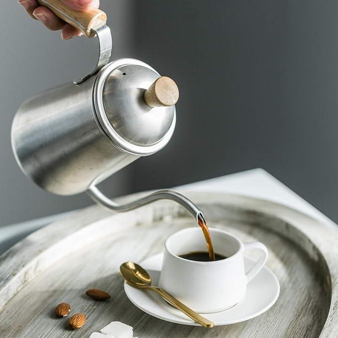 YHOSSEUN Espresso Cups Set with Saucers and Metal Stand Coffee Cup Set of 6 4 oz Cappuccino Cups Teacup for Tea Party - White